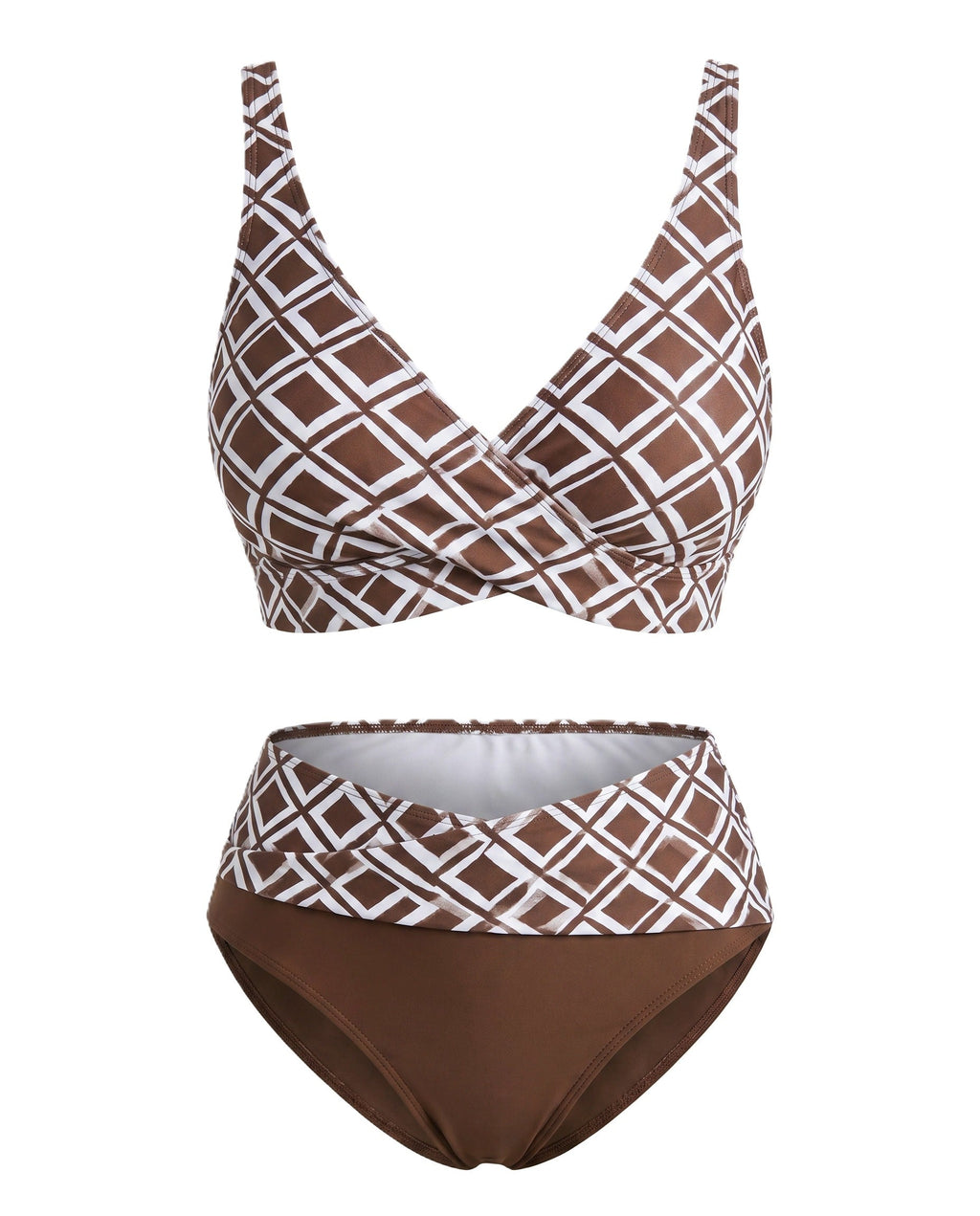 Grid Print Bikini