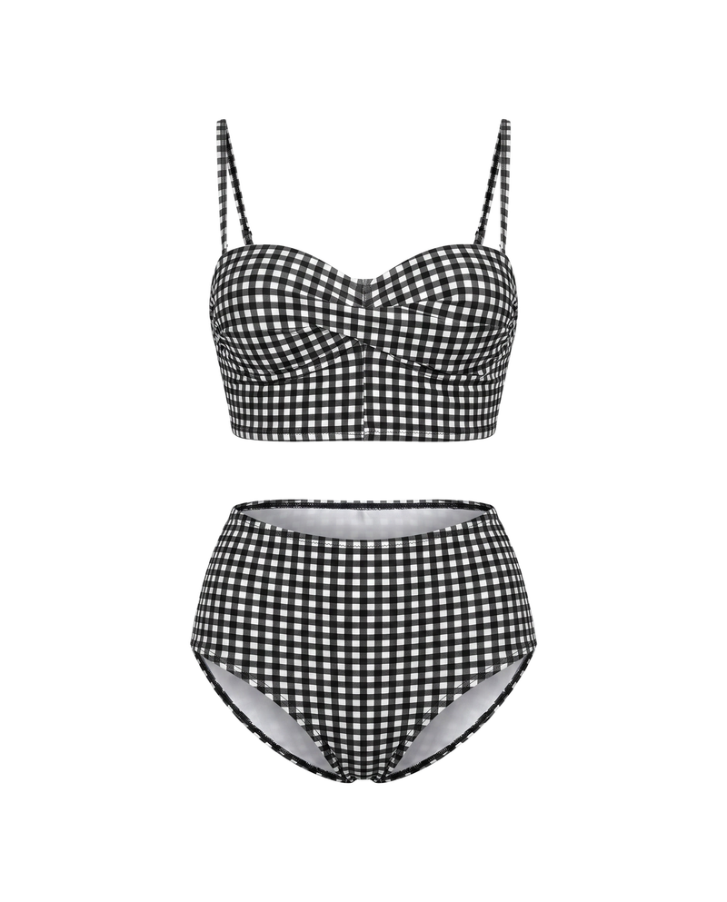 Plaid High Waist Bikini