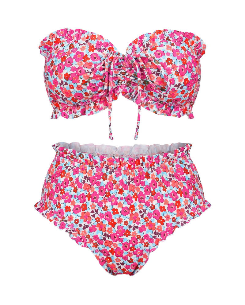 Floral Strapless Bikini