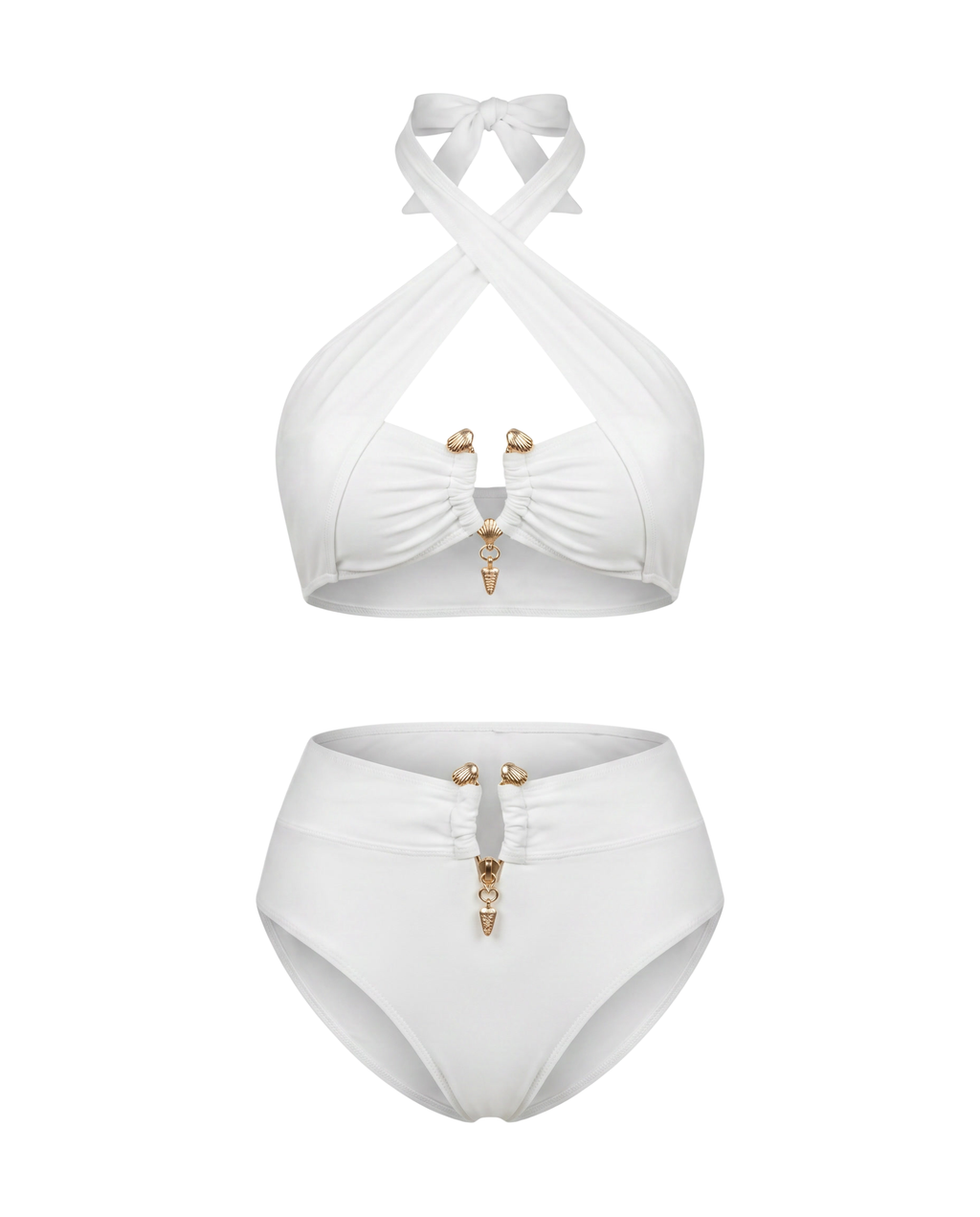 Gold Shell Halter Bikini