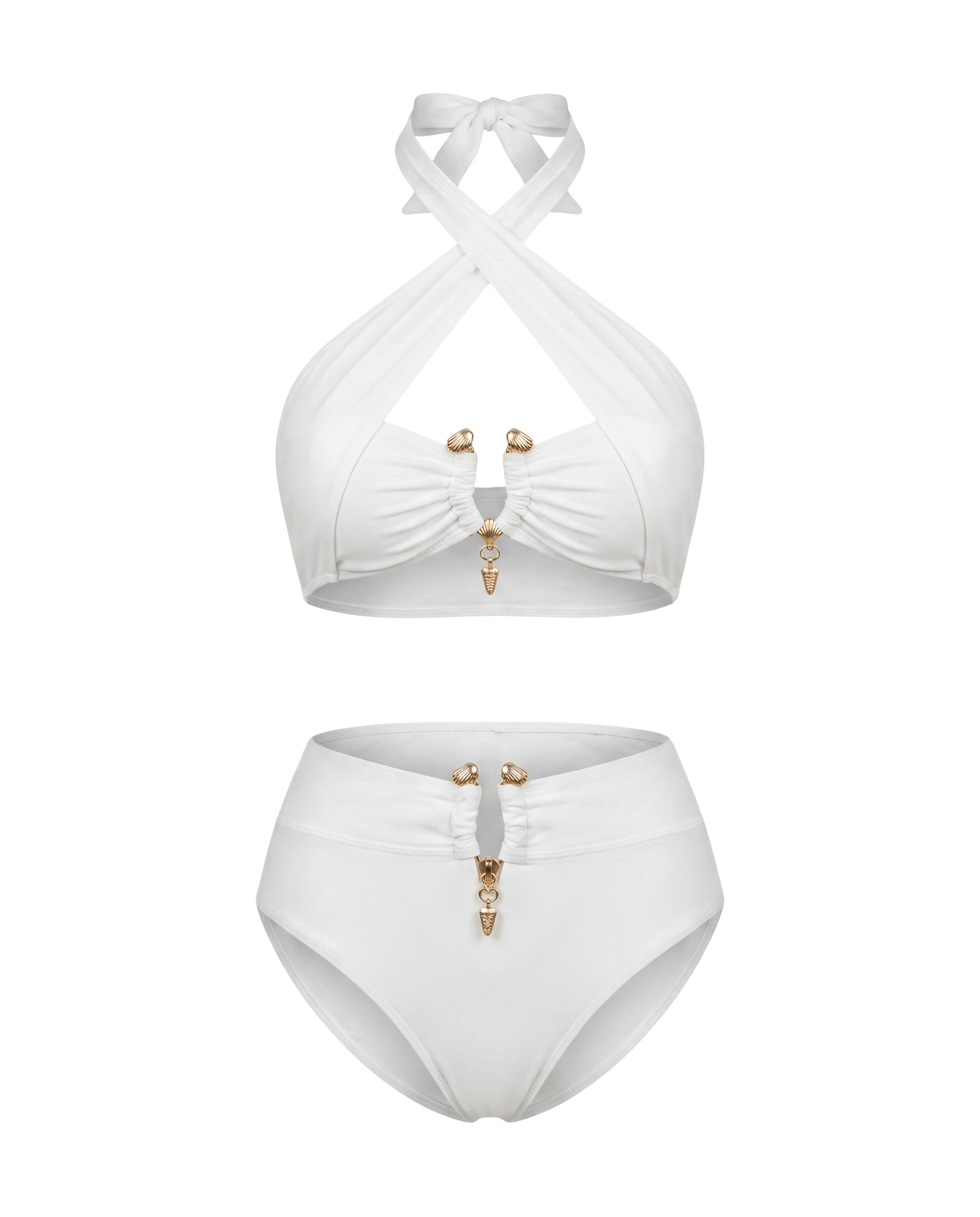 Gold Shell Halter Bikini