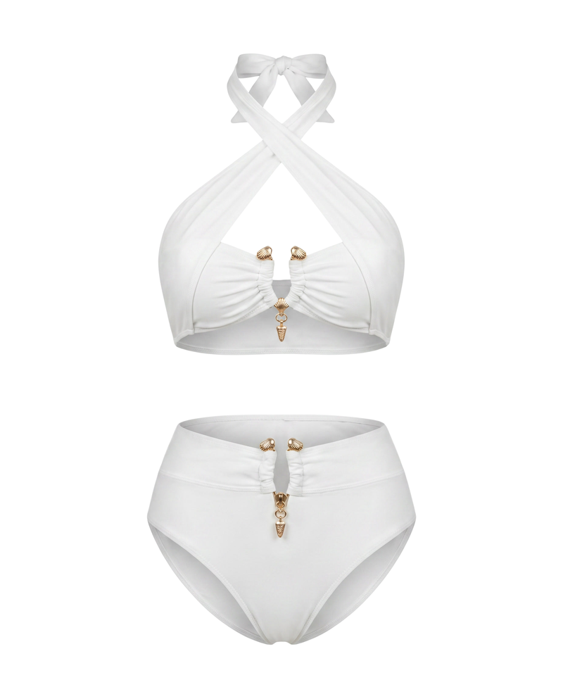 Gold Shell Halter Bikini