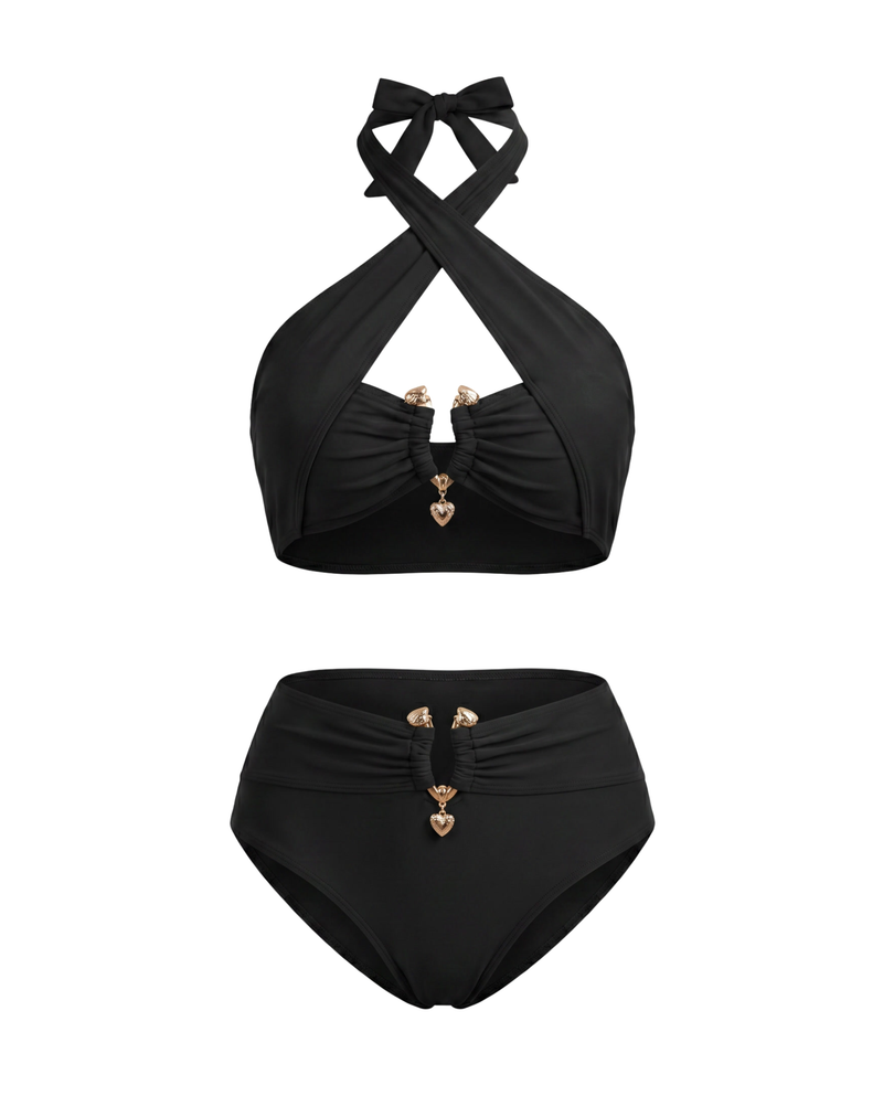 Gold Shell Halter Bikini