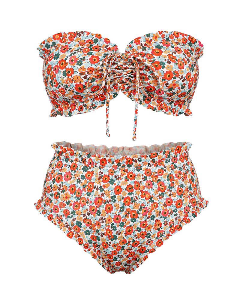 Floral Strapless Bikini