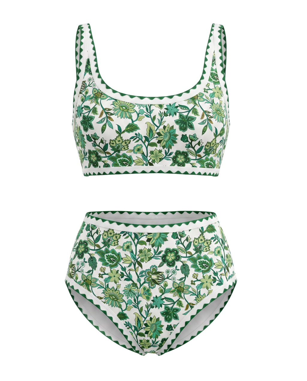 Floral High-Waist Bikini Set