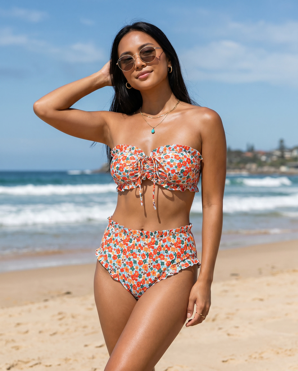 Floral Strapless Bikini