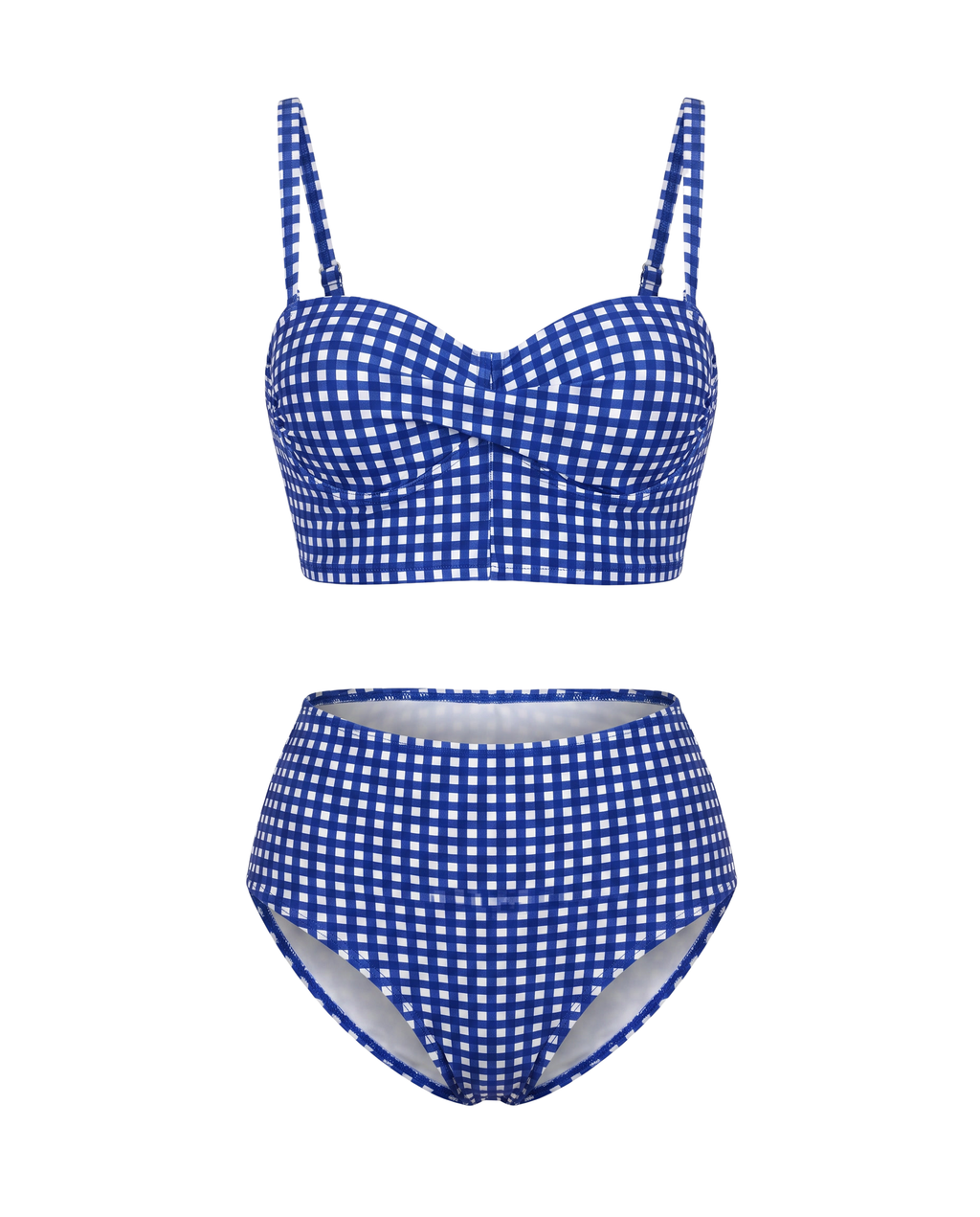Plaid High Waist Bikini