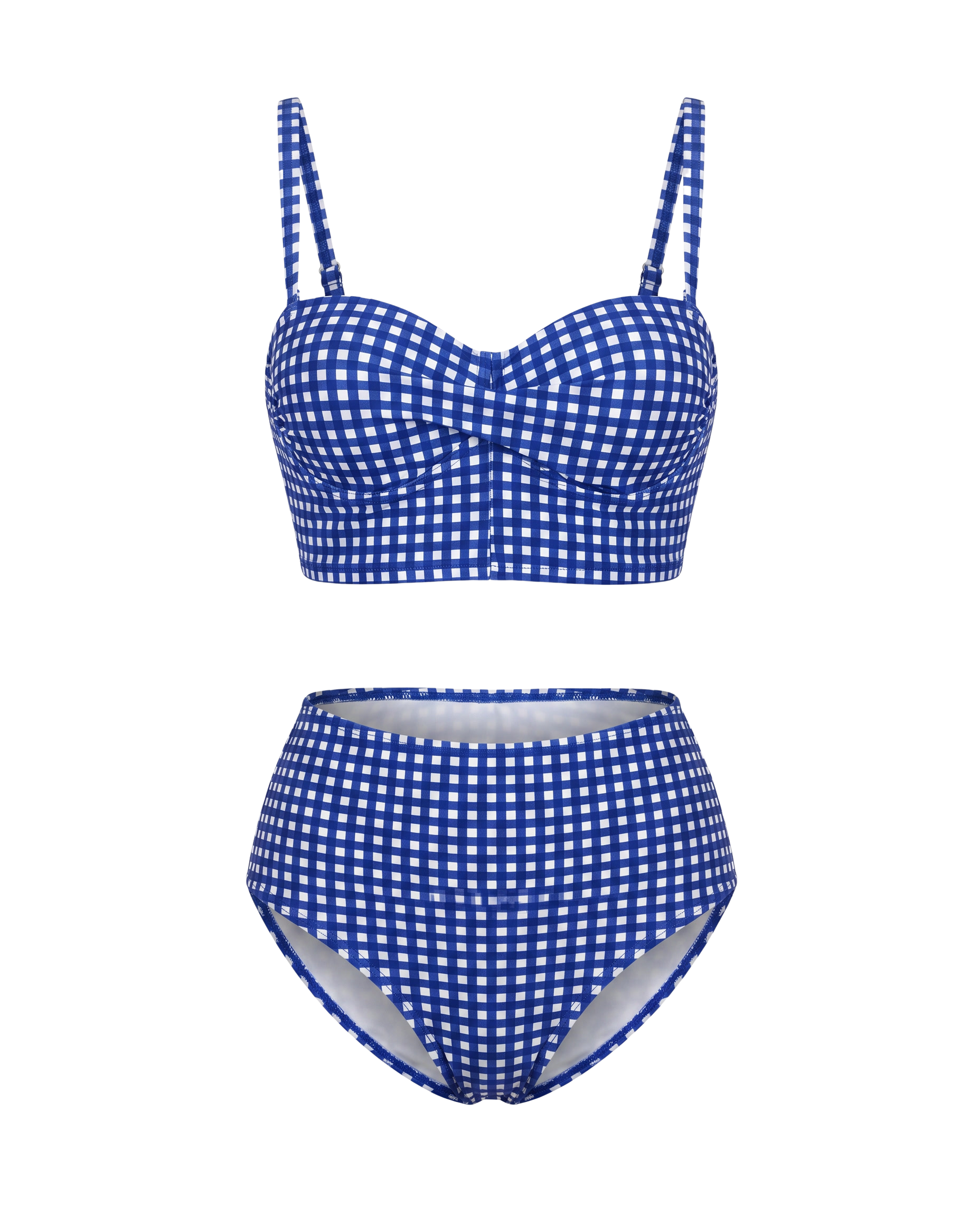 Plaid High Waist Bikini