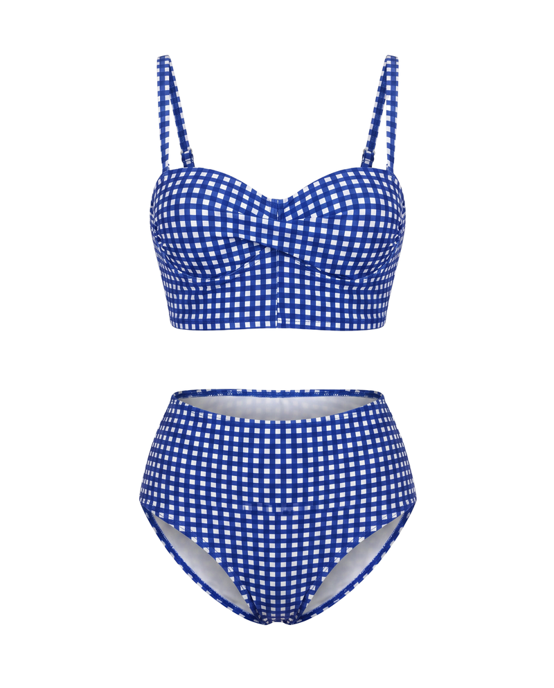 Plaid High Waist Bikini