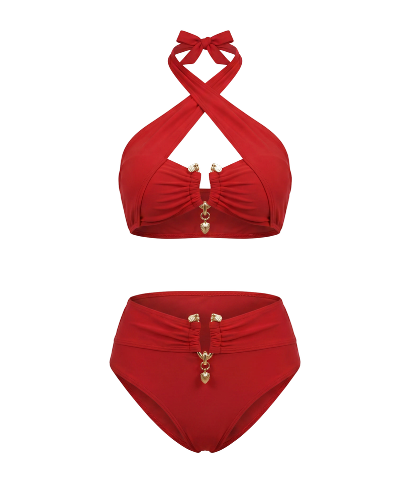 Gold Shell Halter Bikini