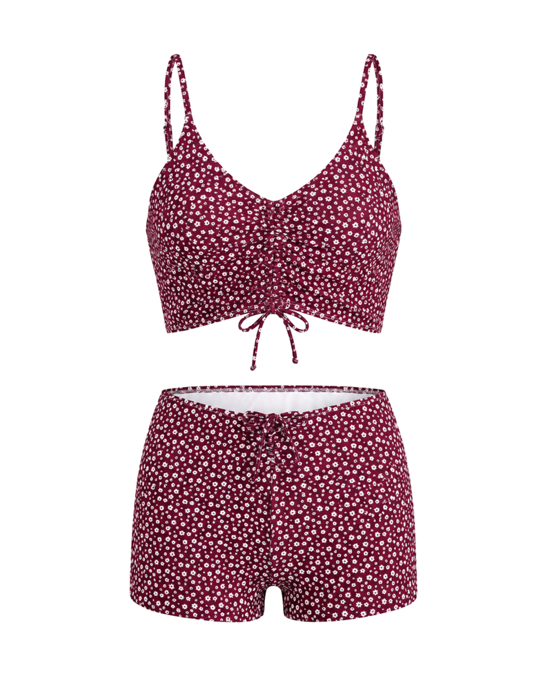Print Flat Strap Bikini
